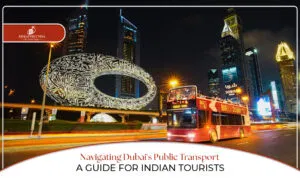 Dubai public transport guide | Public transport in Dubai for tourists blog banner by dubai visit visa