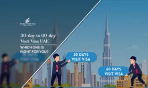 30-day vs 60-day visit visa UAE | 30 vs 60 day Dubai visa blog banner by Dubai Visit Visa