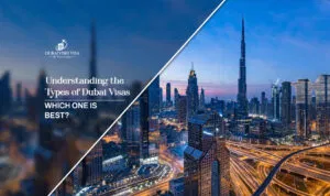 types of Dubai visa | Dubai visa types explained blog banner by Dubai visit visa