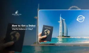 Dubai visa for Indians in 1 day | get Dubai visa in 24 hours Blog Banner by Dubai Visit Visa