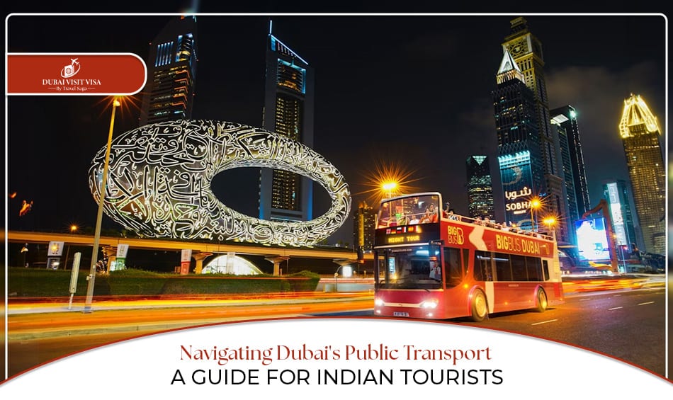 Dubai public transport guide | Public transport in Dubai for tourists blog banner by dubai visit visa